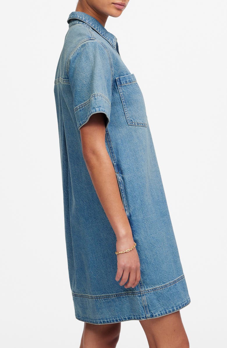 Madewell Denim Popover Dress, Alternate, color,