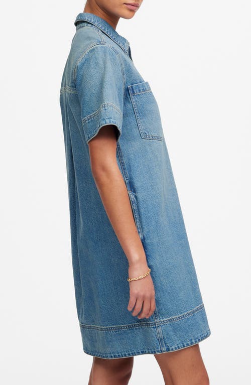Madewell Denim Popover Dress In Blue