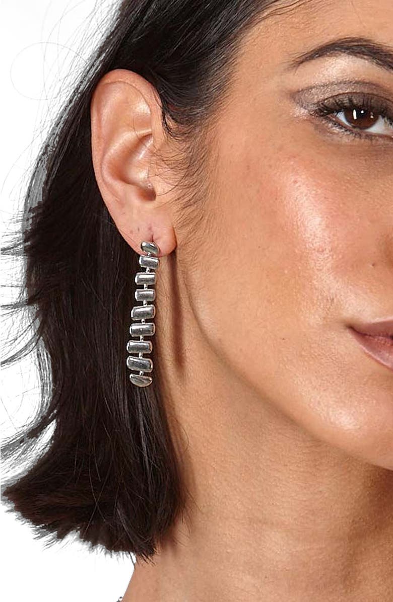 Lucy Quartermaine Egyptian Temple Long Earrings, Alternate, color, Sterling Silver