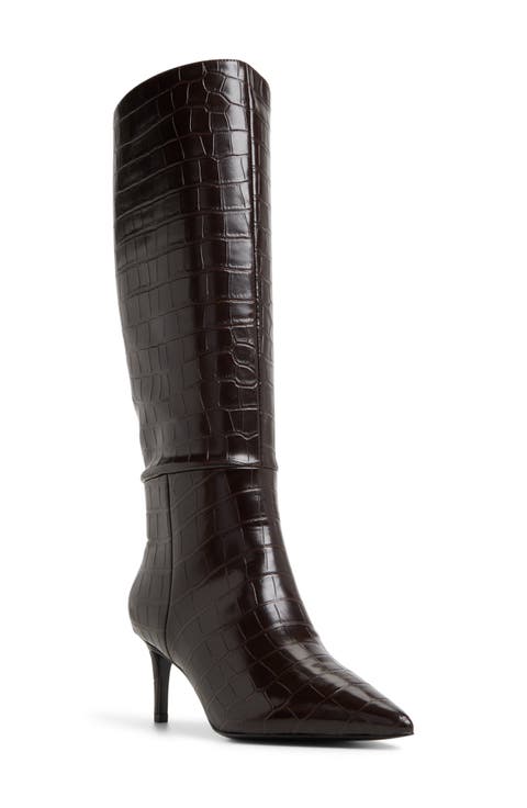 Heathher Pointed Toe Knee High Boot (Women) (Narrow Calf)