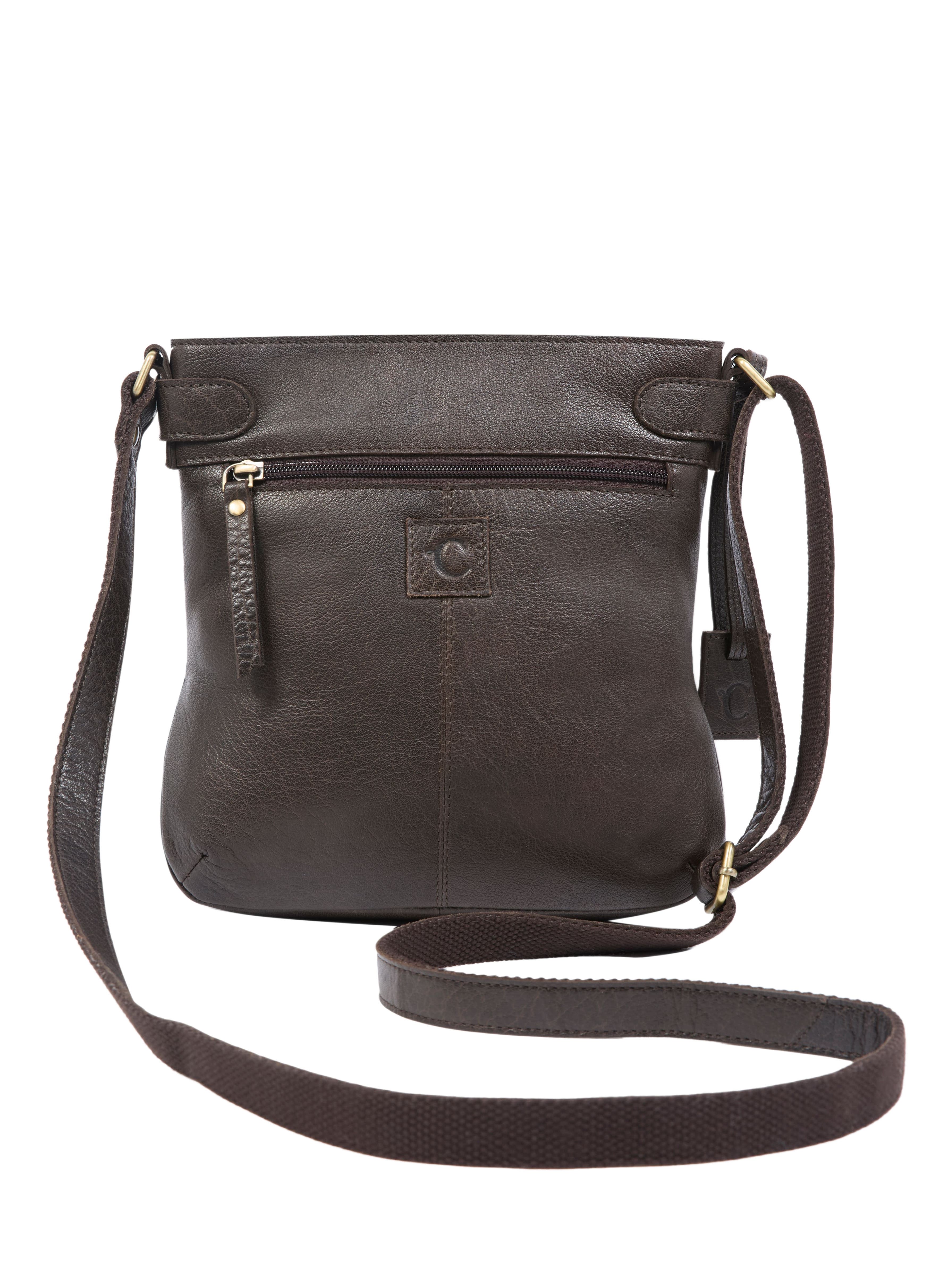 LEATHER CROSS BODY BAG, Main, color, CHOCOLATE