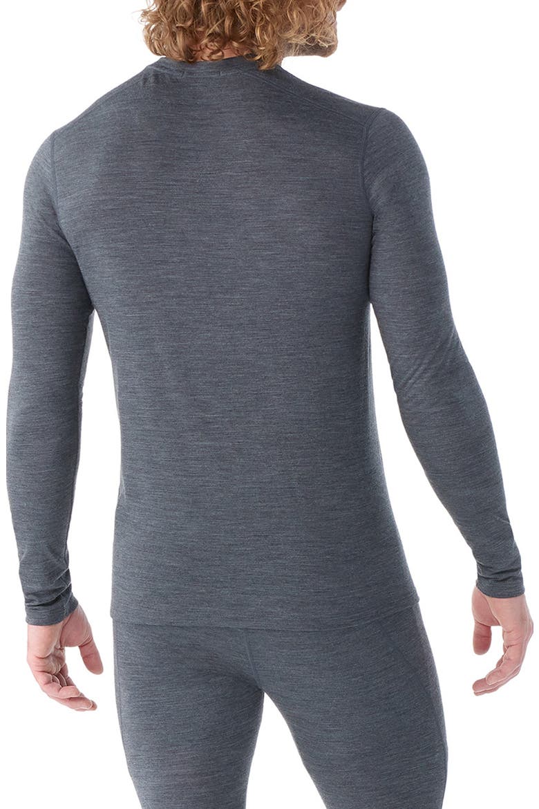 Classic All Season Merino Base Layer Long Sleeve Crewneck Top, Alternate, color, IRON HEATHER
