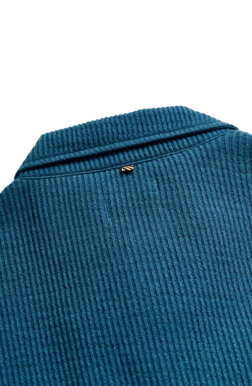 Billy Reid Long Sleeve Drop Needle Polo In Reflecting Pond