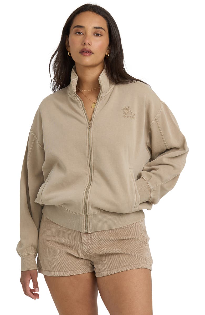 Billabong Sun Lit Fleece Zip Jacket, Alternate, color, Cobblestone
