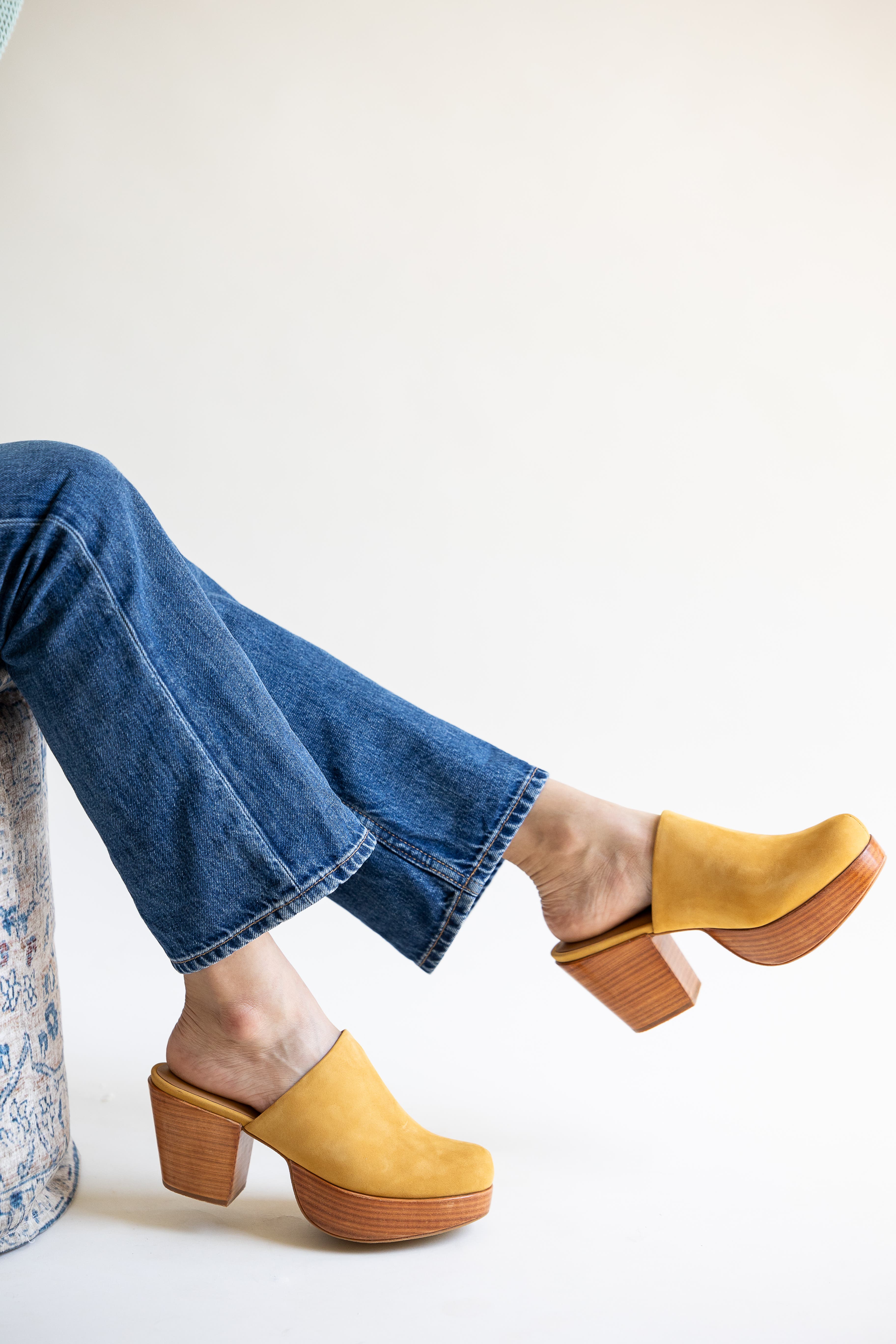 Fortress Ava Suede Clog Mule, Alternate, color, Amber Suede