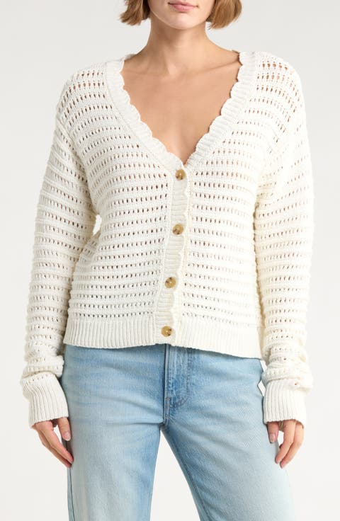 Scallop Pointelle Cardigan