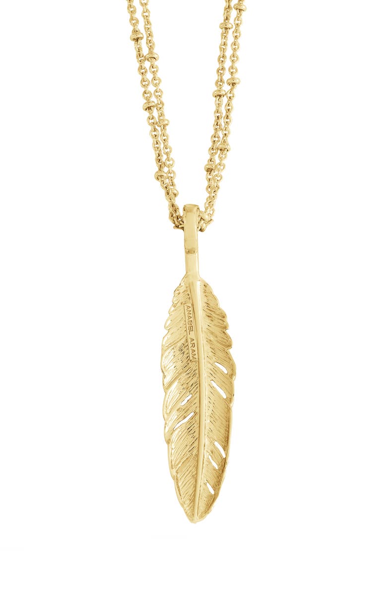 Anabel Aram Jewelry Feather Layered Pendant Necklace, Alternate, color, Small Gold Feather