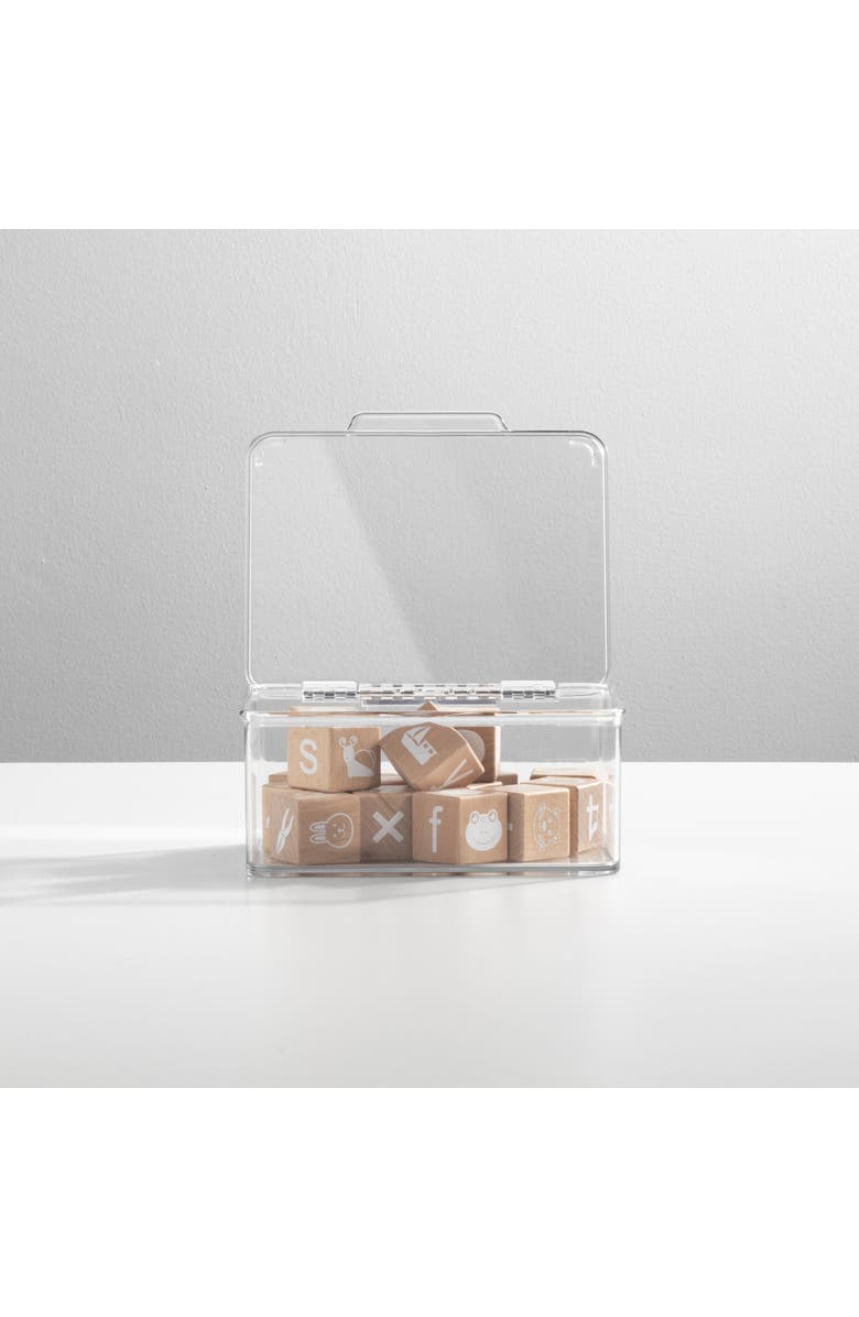 mDesign Plastic Playroom/Gaming Storage Organizer Box, Hinge Lid, 8 Pack, Alternate, color, Clear