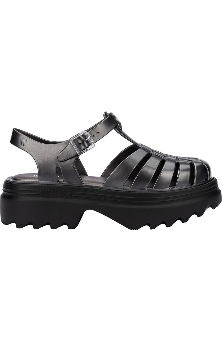Melissa Possession Platform II Sandal, Alternate, color, Black/ Silver