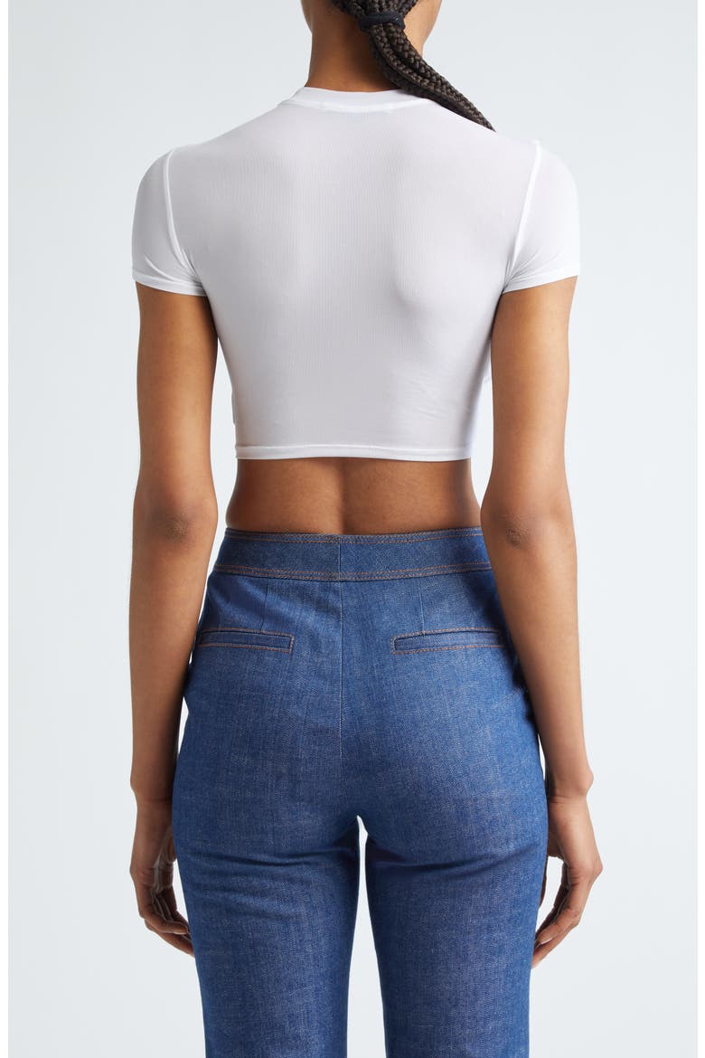 Semisheer Crop Top, Alternate, color, WHITE