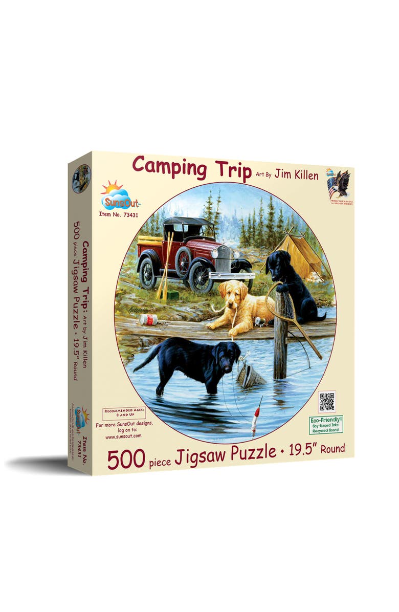 Sunsout Camping Trip 500 piece Jigsaw Puzzle for Adults Round, Main, color, Multicolor