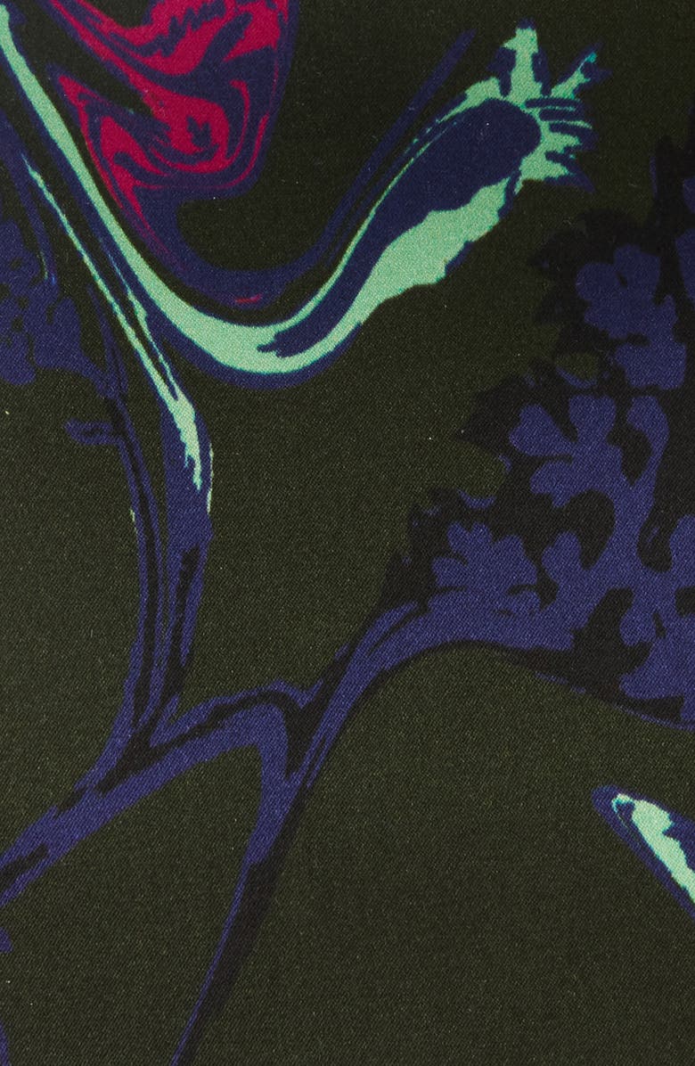 CLIFTON WILSON Floral Silk Pocket Square, Alternate, color, Hunter Green