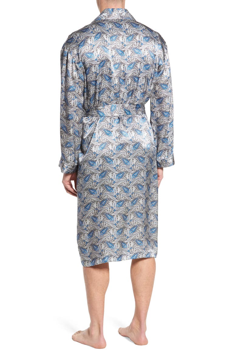 Majestic International Cypress Silk Paisley Robe, Alternate, color, 