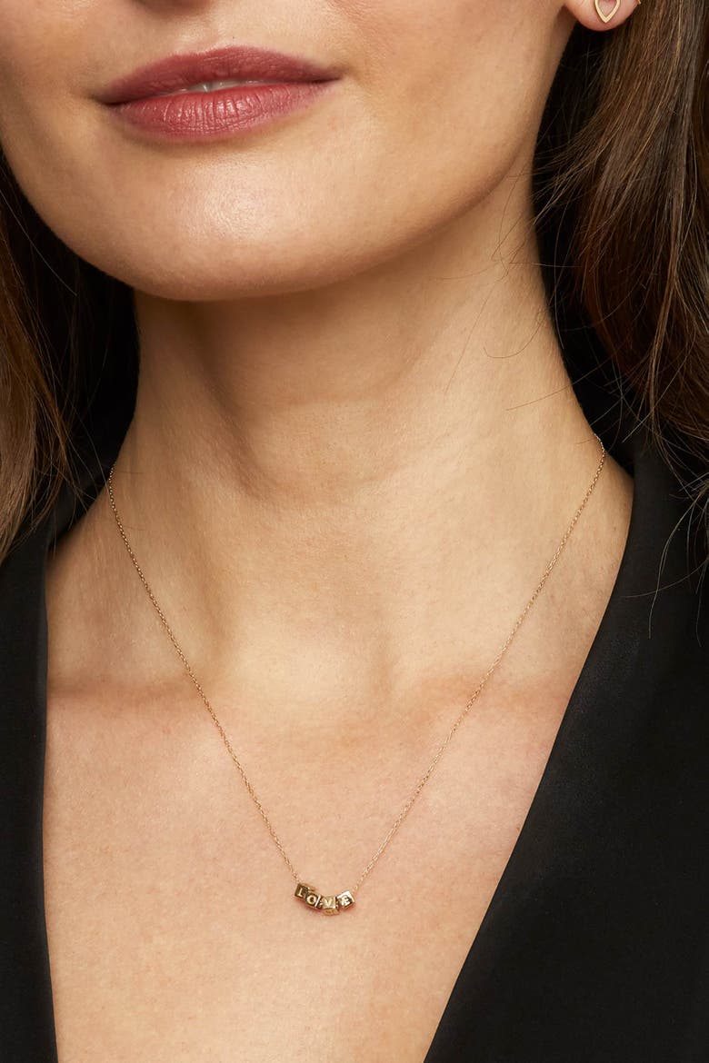 14K Yellow Gold Love Cubed Necklace, Alternate, color, Yellow Gold
