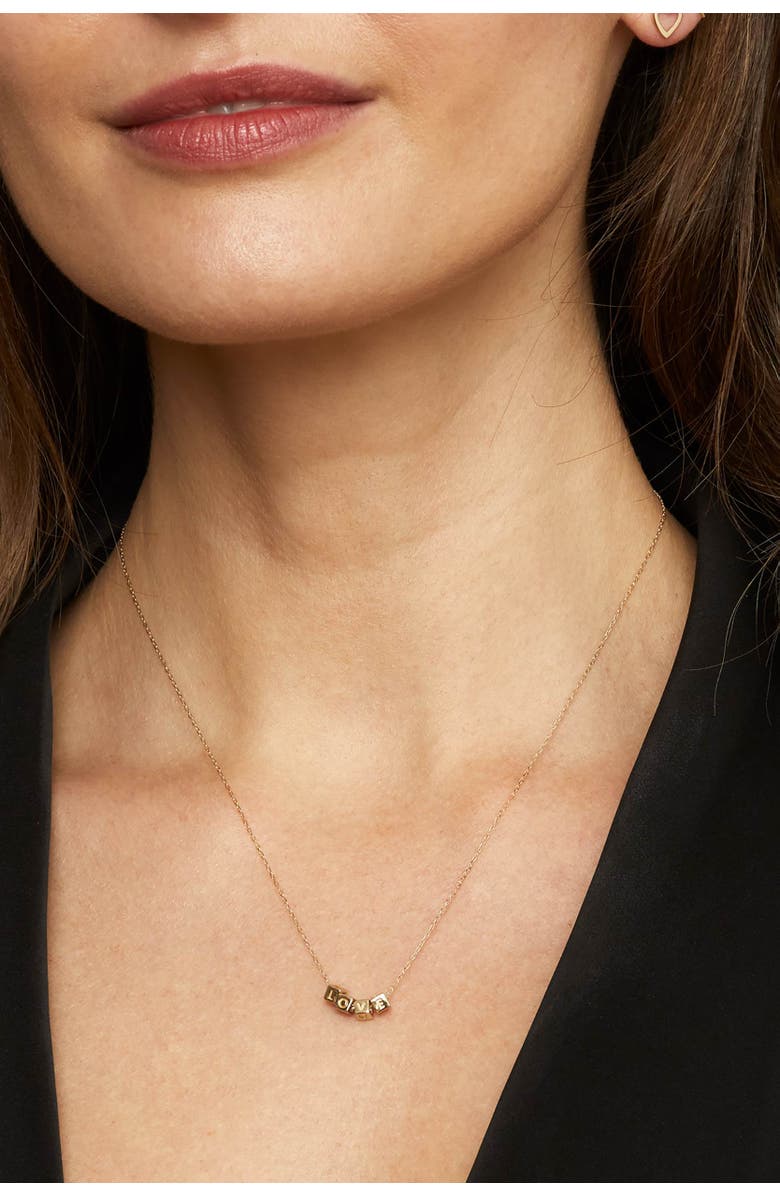 Oradina 14K Yellow Gold Love Cubed Necklace, Alternate, color, Yellow Gold