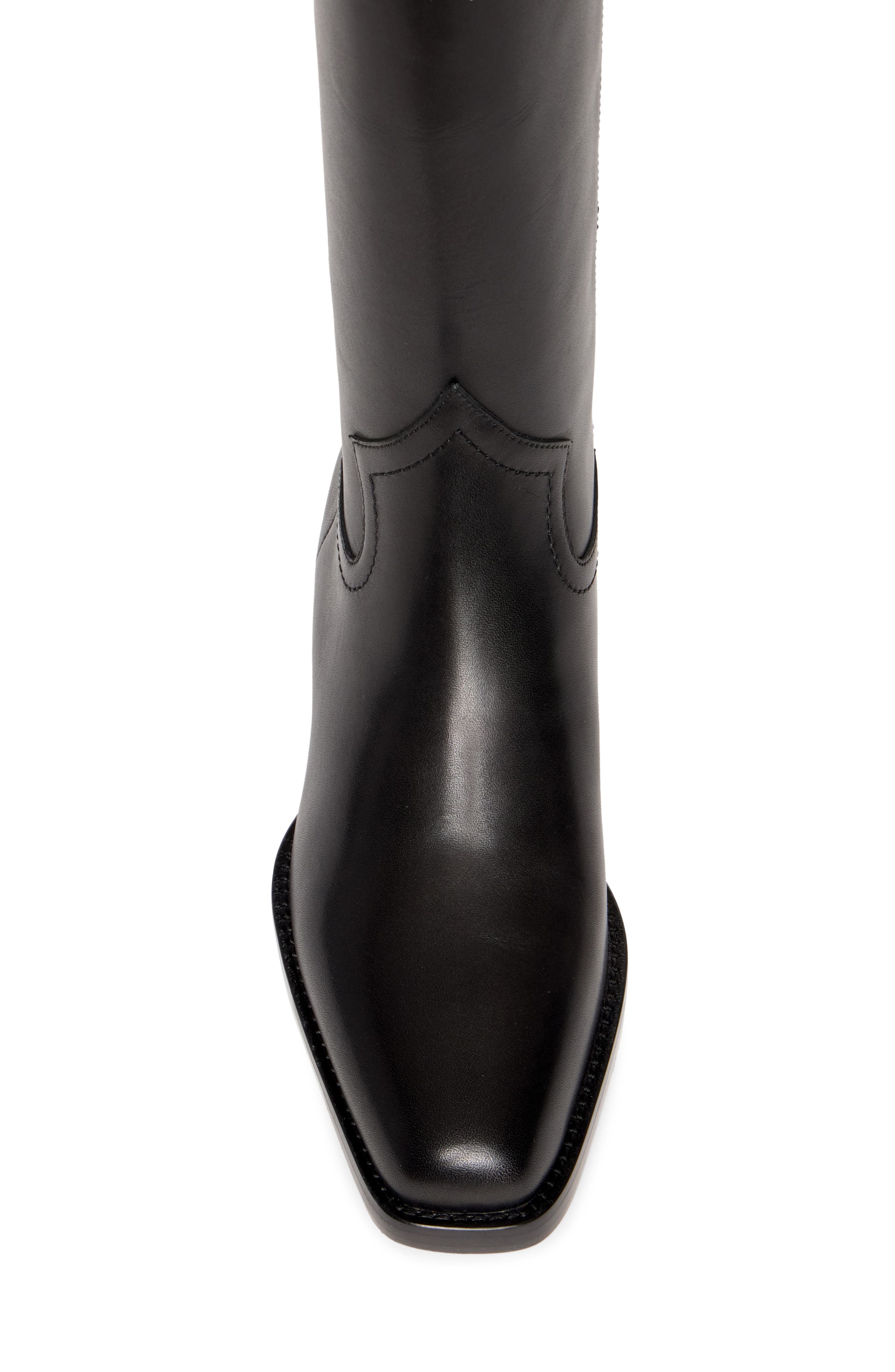 Goldie Leather Boot, Alternate, color, BLACK