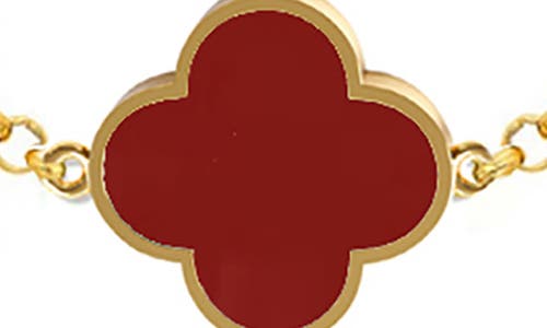 Gabi Rielle Carnelian Agate Lucky Charm Station Necklace In Gold