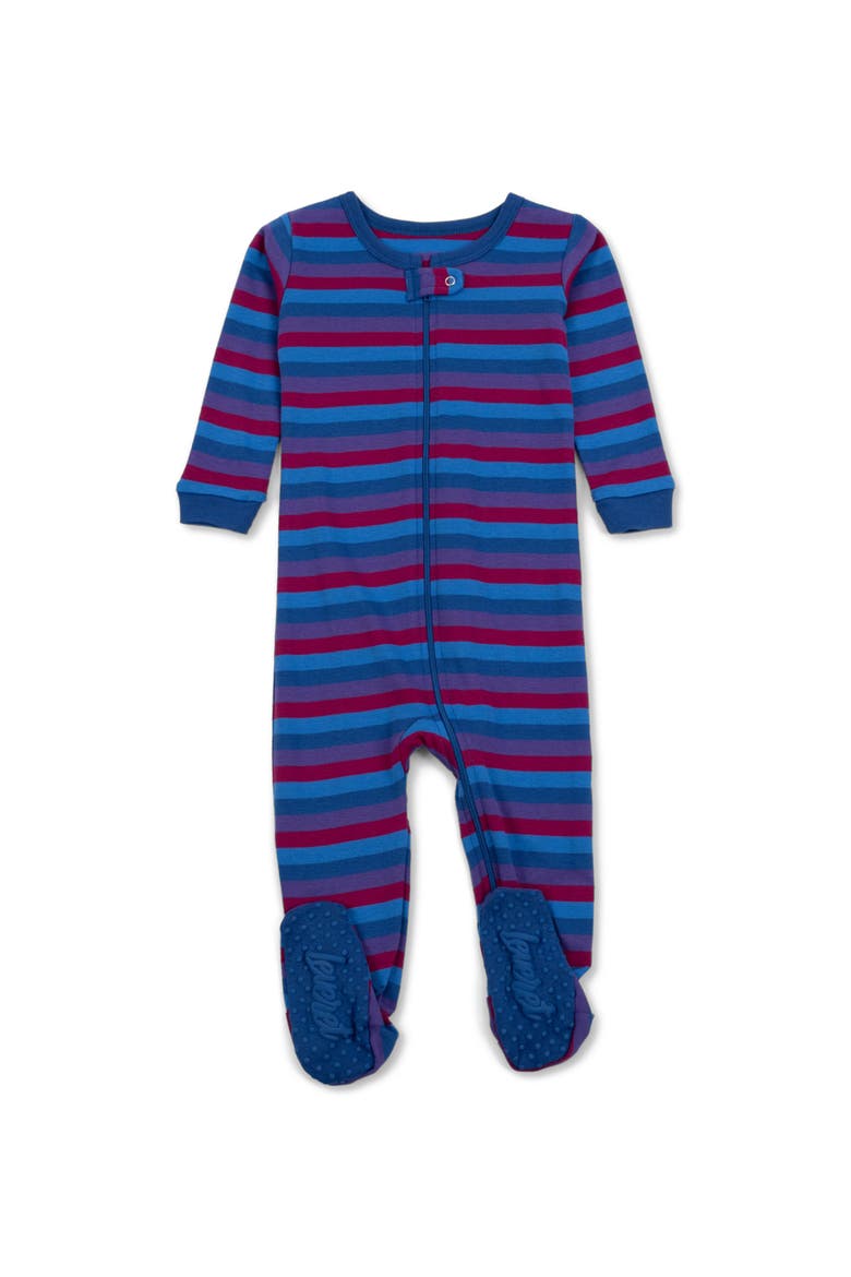 Kids Footed Striped Cotton Matching Family Pajamas, Main, color, Unicorn Stripes