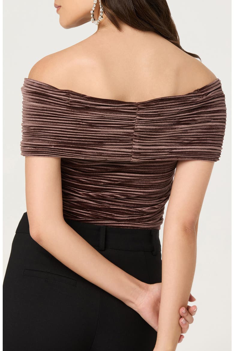 Mallina Off the Shoulder Top, Alternate, color, MUSHROOM