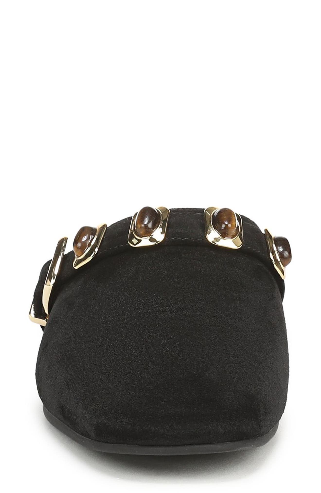Narcisa Flat Mule, Alternate, color, BLACK