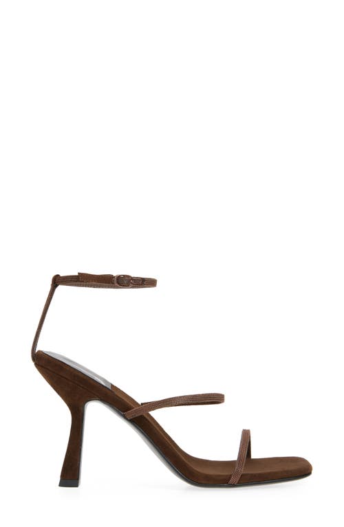 Jeffrey Campbell Monica Ankle Strap Sandal In Brown Suede