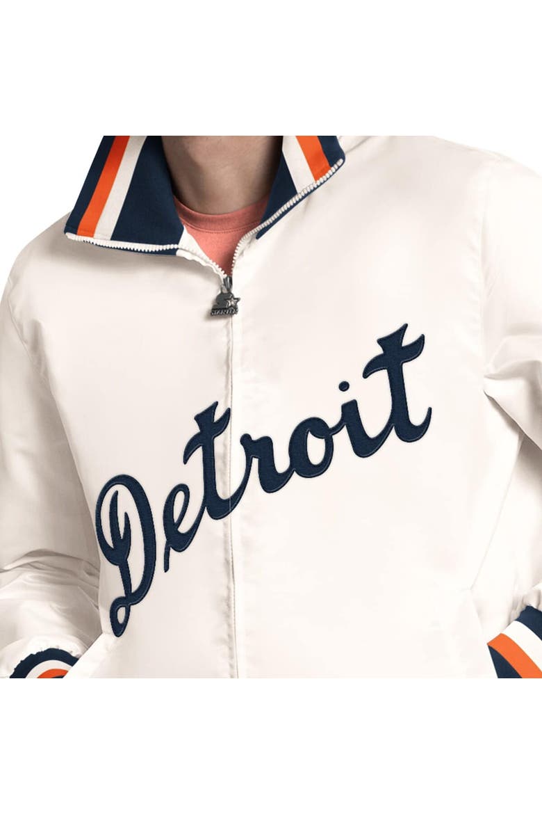 Men's Starter White Detroit Tigers The Captain Cooperstown Logo Full-Zip Varsity Jacket, Alternate, color, White