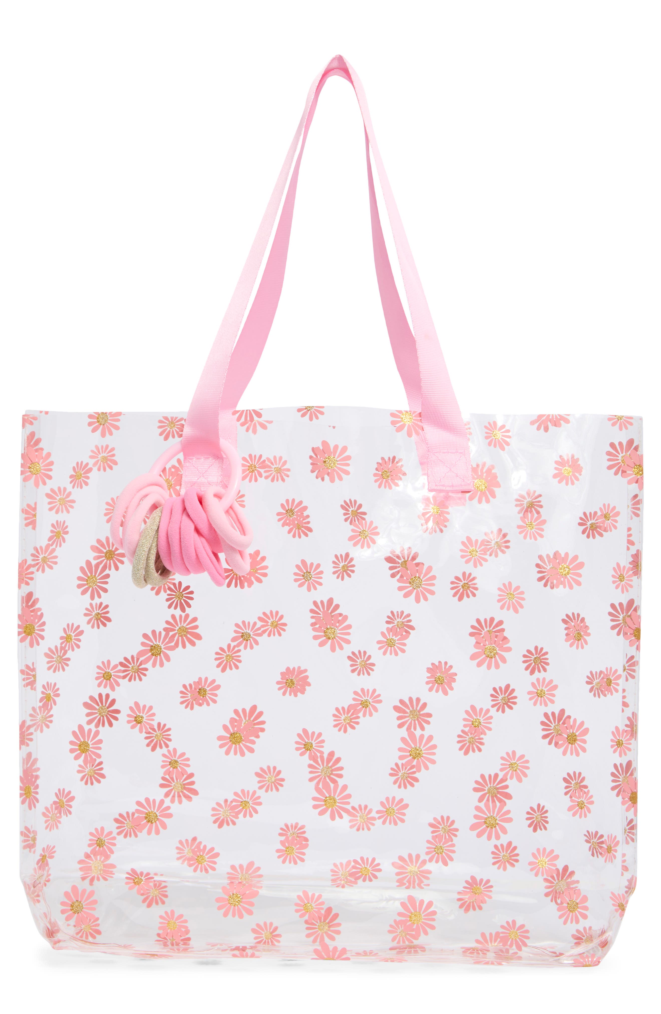 Capelli New York Kids' Glitter Daisy Jelly Tote, Main, color, Pink Combo