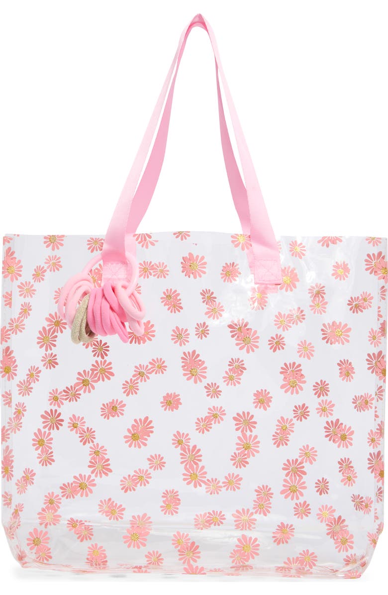 Capelli New York Kids' Glitter Daisy Jelly Tote, Main, color, Pink Combo