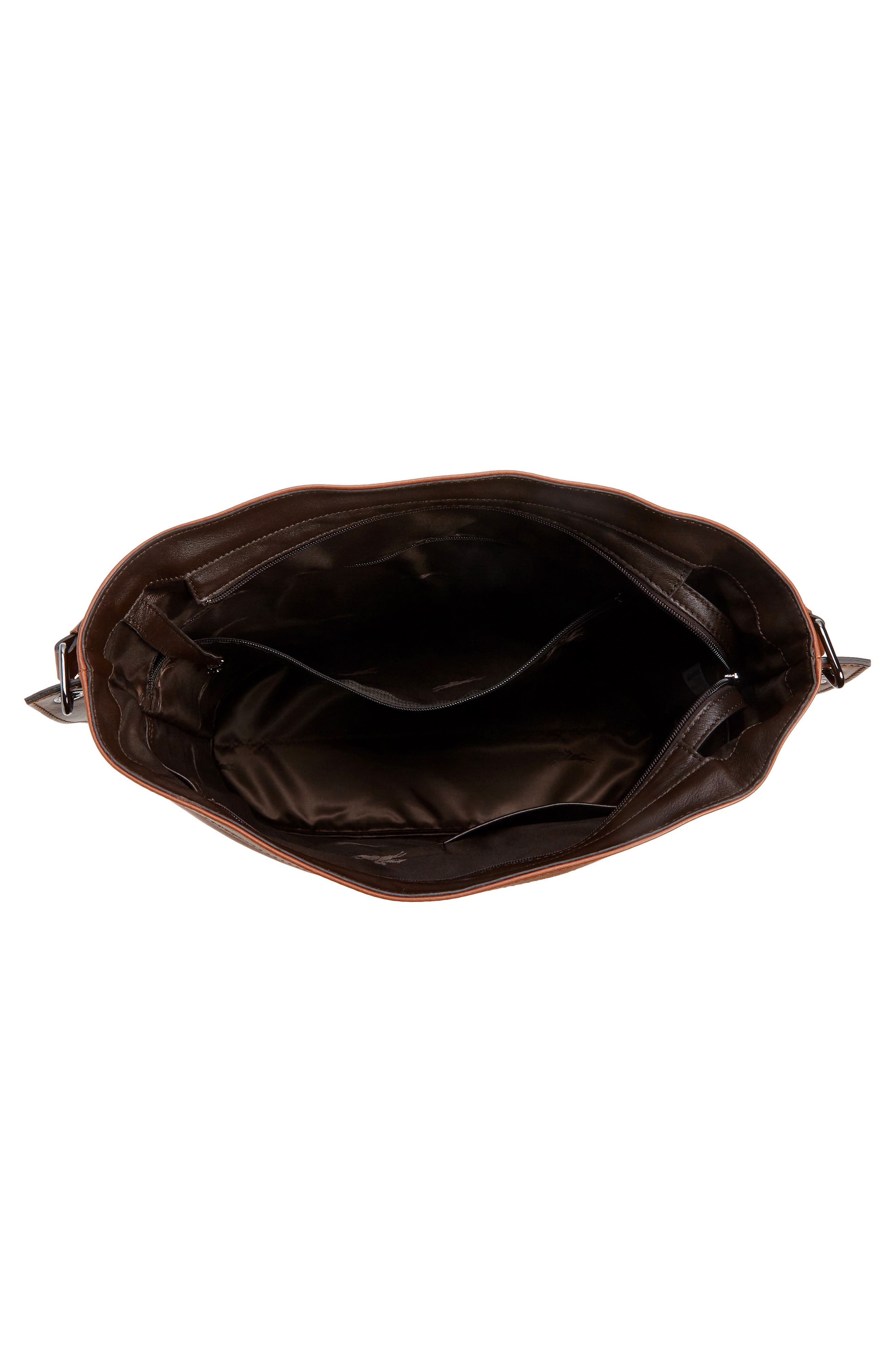 Longchamp 3D Leather Hobo, Alternate, color, Cognac
