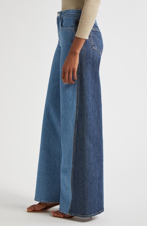 L'agence Beau High-rise Wide-leg Contrast Jeans In Blue