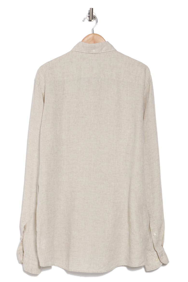 Contemporary Fit Linen Button-Down Shirt, Alternate, color, BEIGE