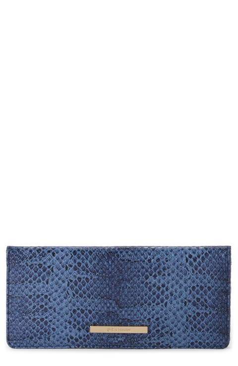 'Ady' Croc Embossed Continental Wallet
