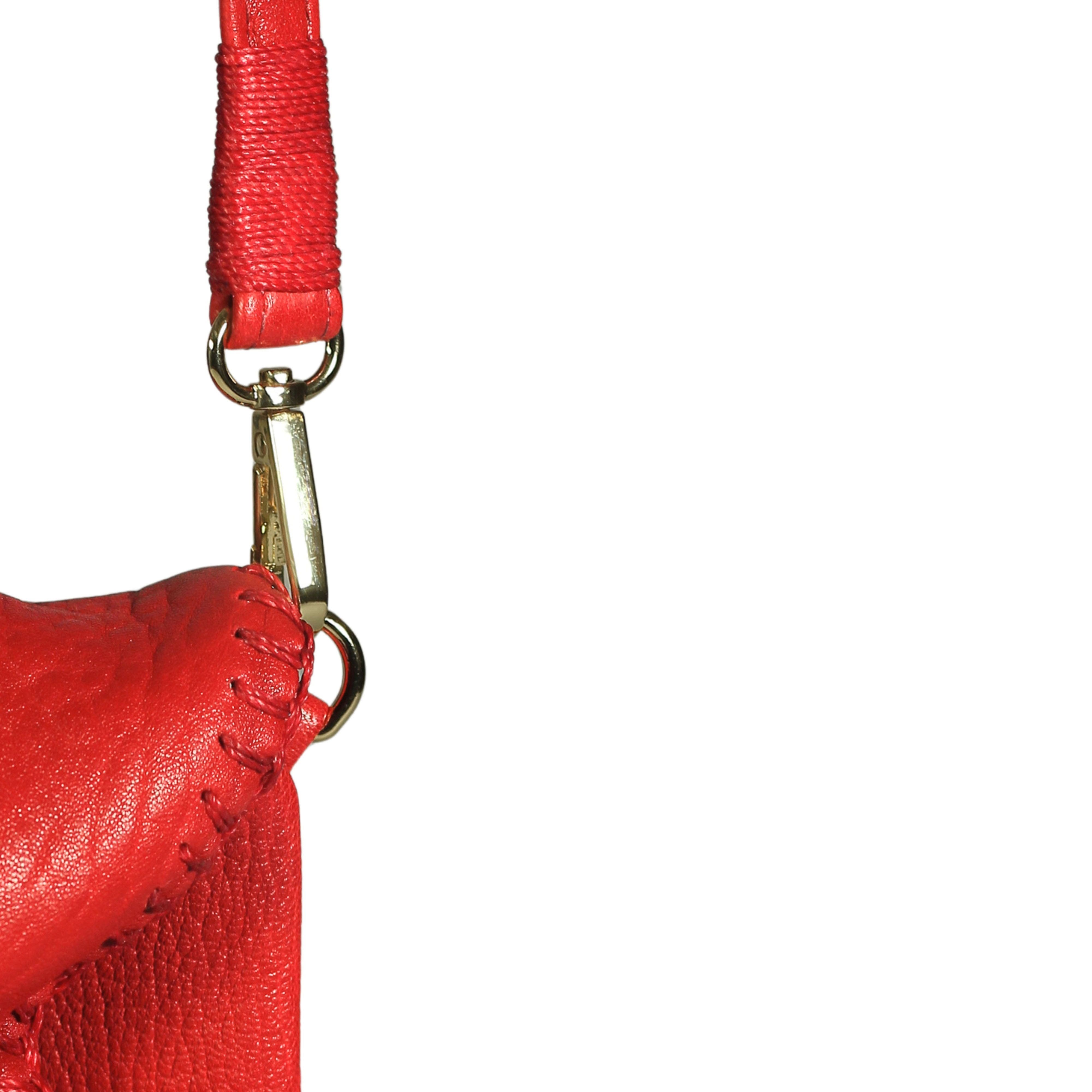 Cell Phone Butterly Lambskin Leather Bag, Alternate, color, Red