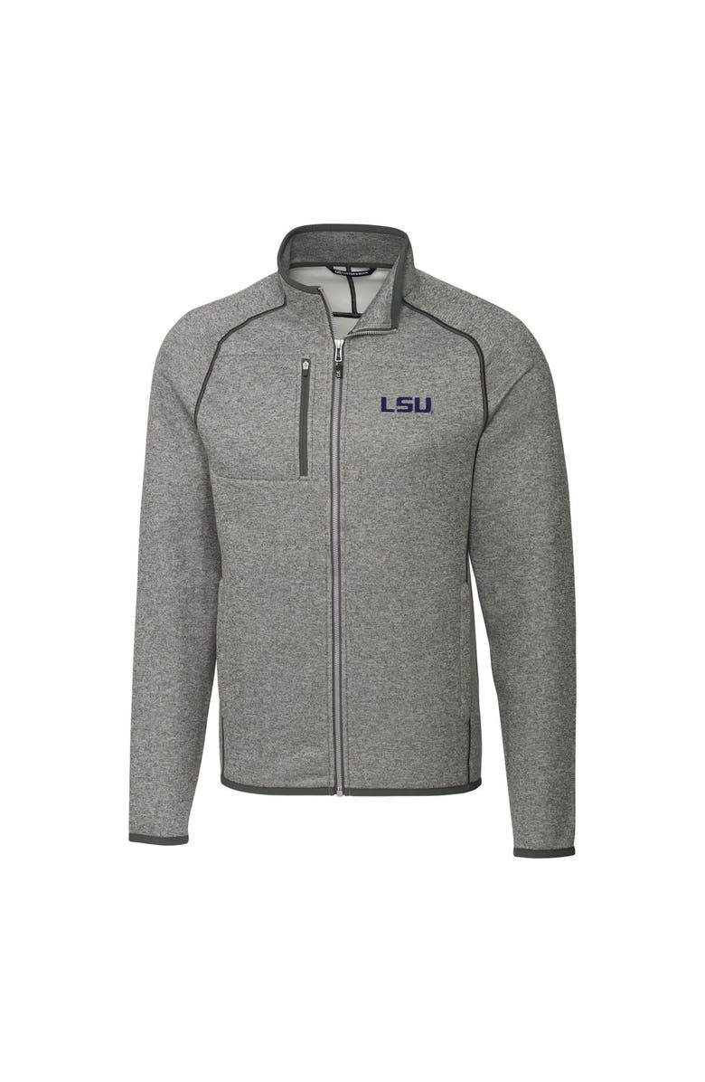 Cutter & Buck Men's Cutter & Buck Gray LSU Tigers Mainsail Full-Zip Jacket, Alternate, color, 