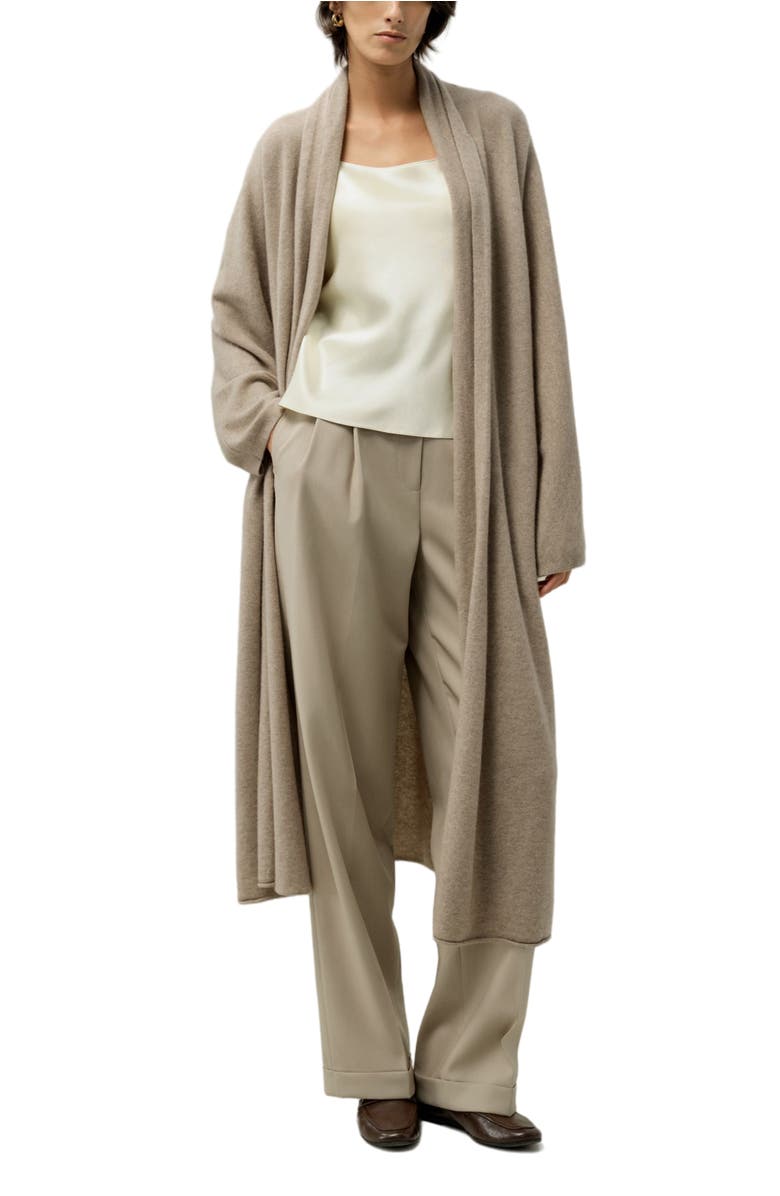 Lilysilk Calf-length cashmere cardigan, Main, color, Gravel
