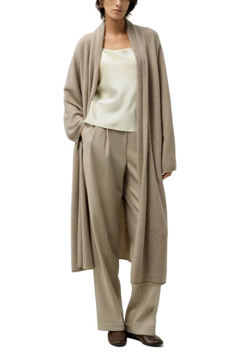 Calf-length cashmere cardigan