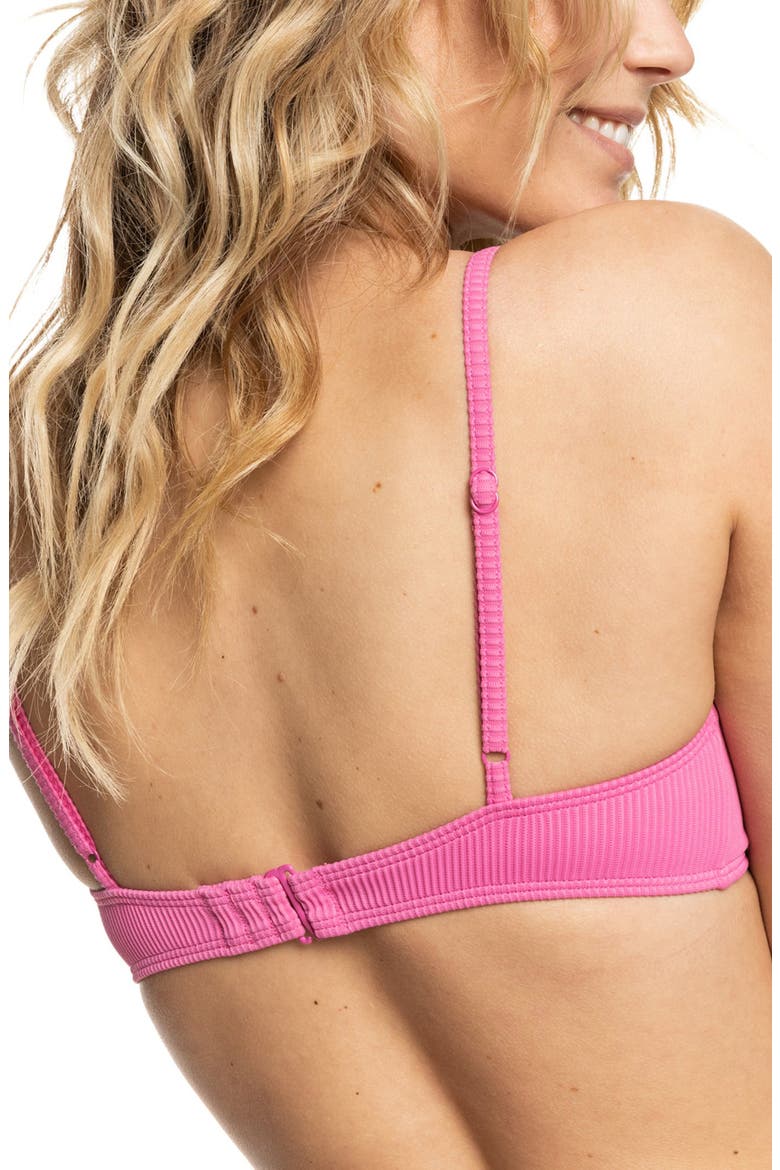 Love Rib Monyca Knotted Triangle Bikini Top, Alternate, color, PINK GUAVA