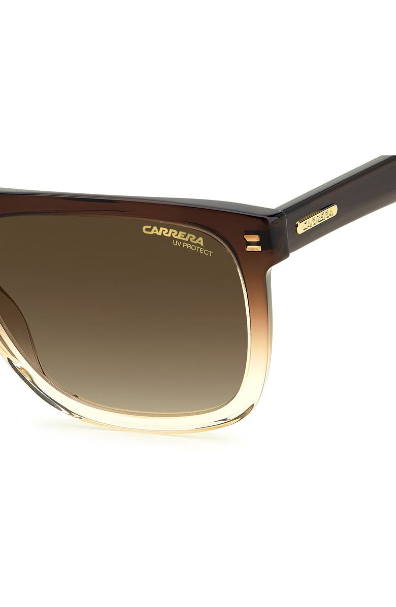 Carrera Eyewear 56mm Rectangular Sunglasses, Alternate, color, Brown Caramel