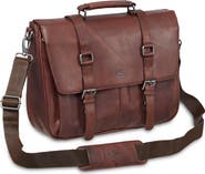 Mancini Flap Leather Briefcase