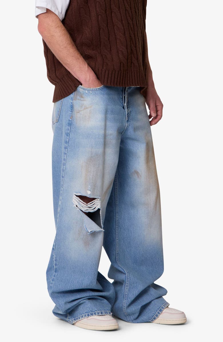 mnml Baggy Distressed Rave Denim Jeans, Alternate, color,