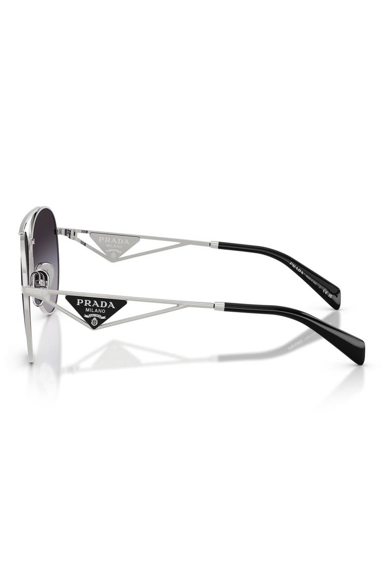 58mm Pilot Sunglasses, Alternate, color, SILVER/ GREY GRADIENT