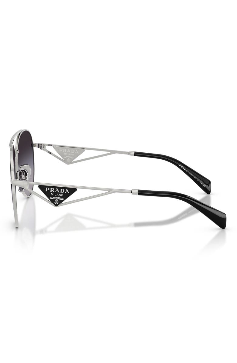 Prada 58mm Pilot Sunglasses, Alternate, color, Silver/ Grey Gradient