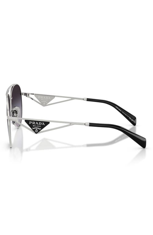 Prada 58mm Pilot Sunglasses In Blue