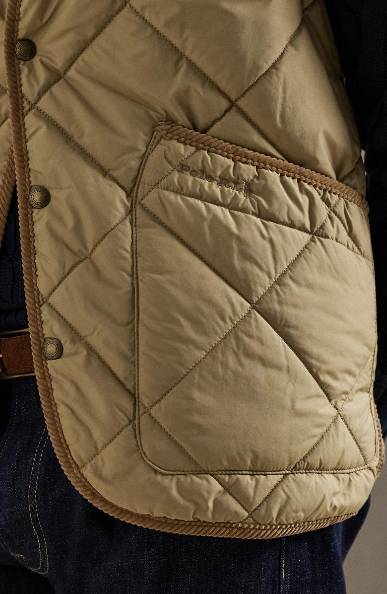 Polo Ralph Lauren The Hurston Water Repellent Quilted Utility Vest, Alternate, color, Desert Khaki