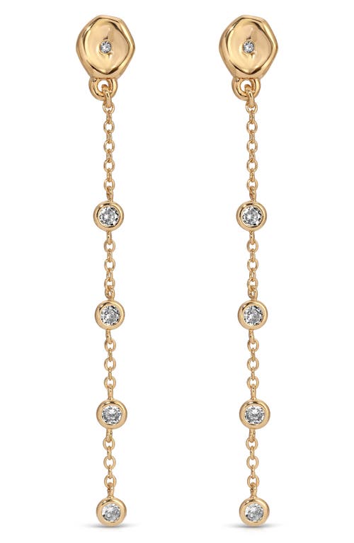 Ettika Dainty Dream Cubic Zirconia Linear Drop Earrings In Gold