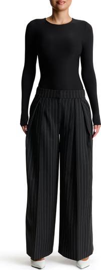Pinstripe Wide Leg Pants