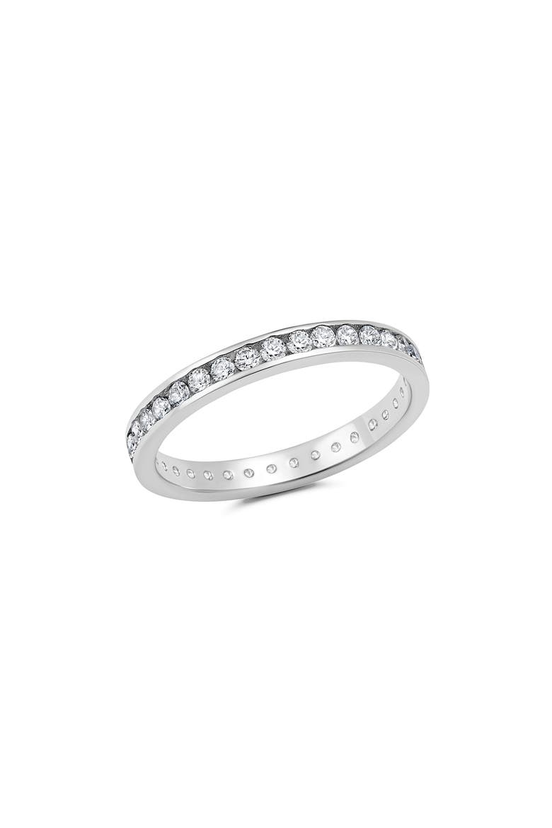 Classic Eternity Band Ring, Main, color, PURE PLATINUM/ CLEAR STONE