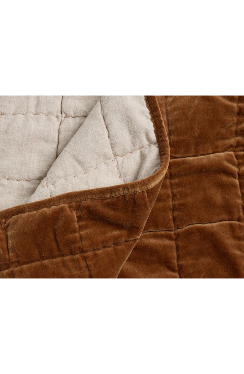 Parachute Hand Stitched Velveteen Quilt, Alternate, color, Tobacco