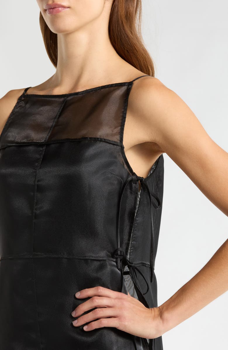 STAUD Chandler Organza Cocktail Dress, Alternate, color, Black