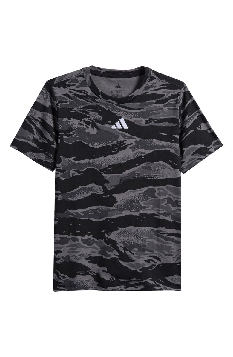 adidas Kids' Camo Print Cotton T-Shirt, Main, color, Black